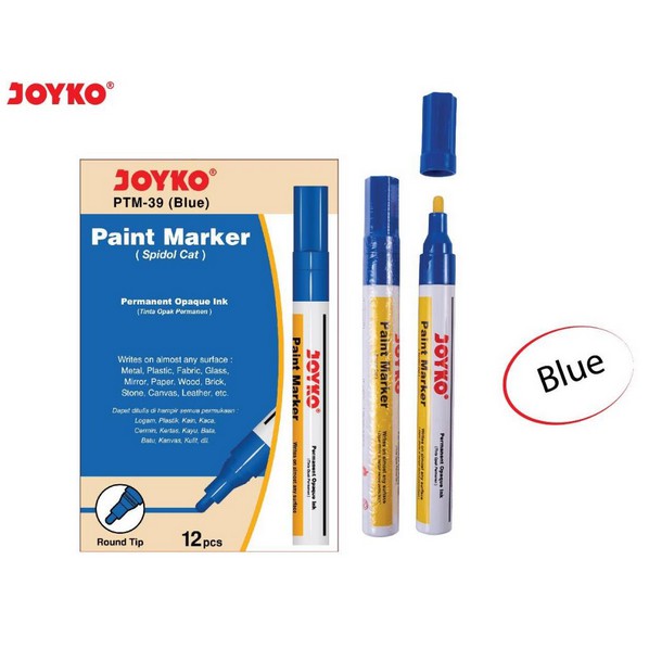 

Paint Marker BLUE Biru Spidol Cat Permanent Joyko PTM-39