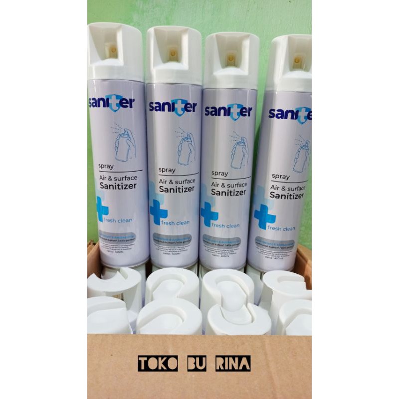 SANITIZER / DESINFEKTAN SPRAY SEMPROT RUANGAN MERK SANITER 400 ML