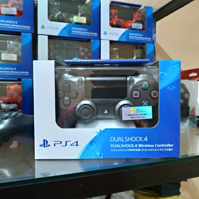Stik PS4 Ori Mesin STEEL BLACK V2 LED BAR Stick PS Dualshock 4 DS4