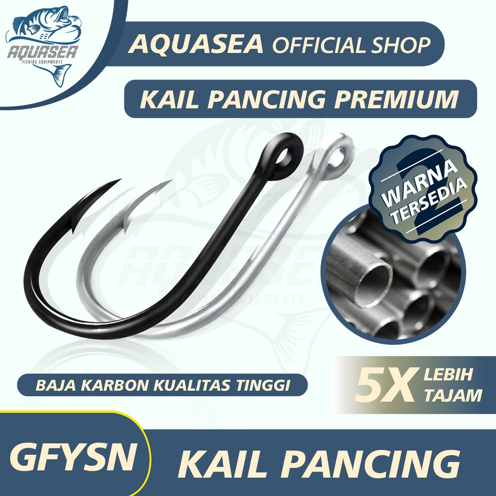 AQUASEA - Kail Pancing isi 5pcs dan 20pcs High Carbon Steel Barbed Fishing Hook Tackle Kail GFYSN