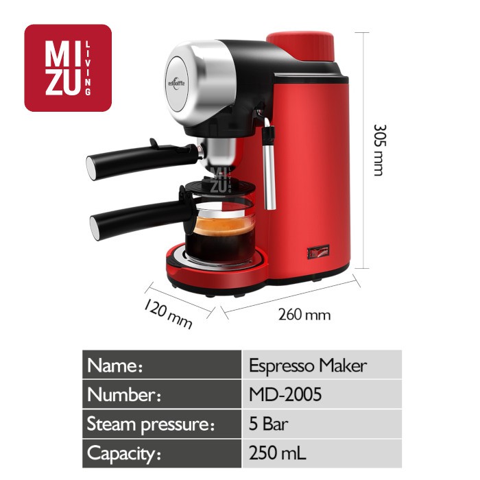 EDOOLFFE MD-2005 Affordable 5 Bar Espresso Maker Mesin Kopi Espresso Cantik