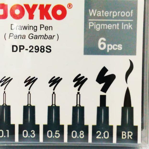

Paket hemat !! Drawing Pen JOYKO 6pcs DP-298S Waterproof Set ##