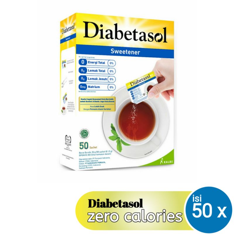 

Diabetasol zero calories isi 50 sachet