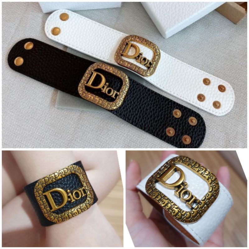 Gelang Kulit Branded Band Gelang cd Kulit Premium Quality tidak berkarat Gelang fashion import 8