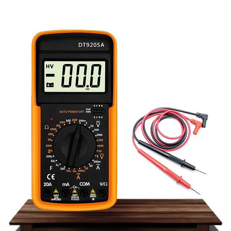 Bonkyo Alat Pengukur Multimeter Digital Portable Multimeter desain anti-bakar layar sudut besar sekering ganda