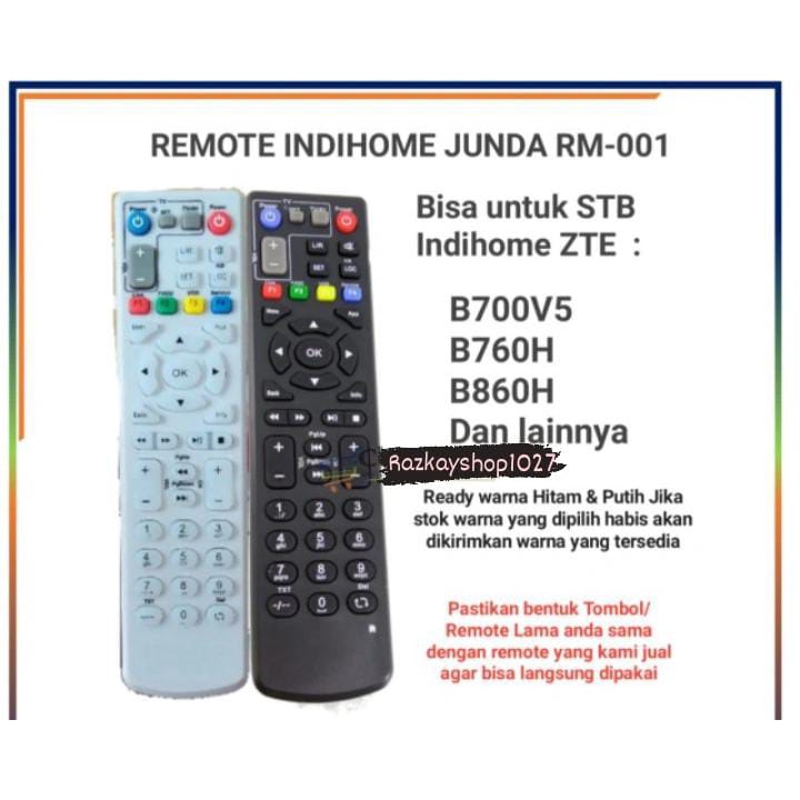 Remot Remote Receiver STB USEE TV Indihom MNC PLAY Speedy TV ZTE Junda RM-001