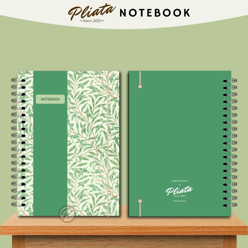 PLIATA NOTEBOOK SPIRAL - (PN59) Green Leaves - Softcover Doft Aesthetic Book Buku Tulis