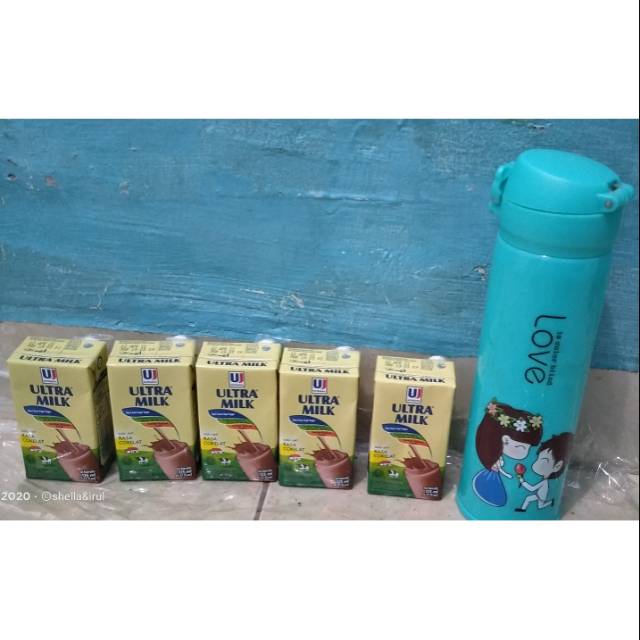 

Paket susu ultra isi 5 free termos karakter