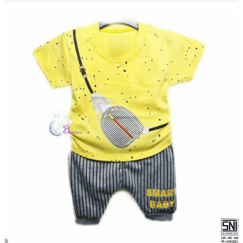 BAJU BAYI ECER BOBOBAM CASUAL KASUAL SMART BOY SETELAN ANAK HARGA GROSIR