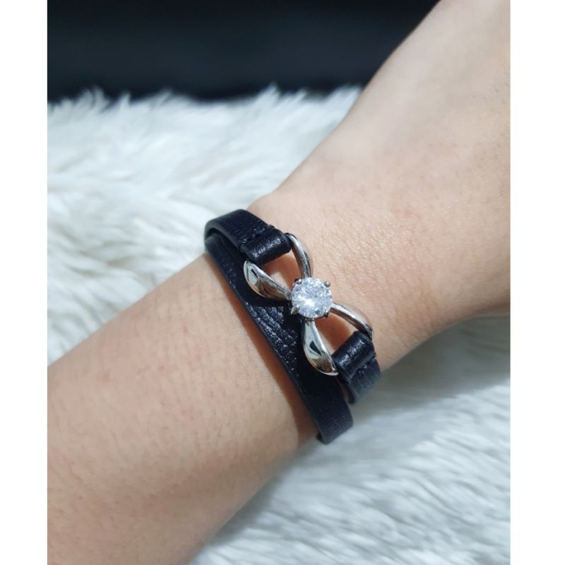 Gelang Kulit Branded band model lilit Gelang Kulit H Premium Quality Anti karat Gt1