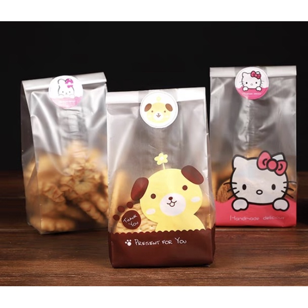 5pcs Gusset 8.5x22cm XXL Kantong Kue Cookies Bag Kantong Kemasan Permen Snack Gusset