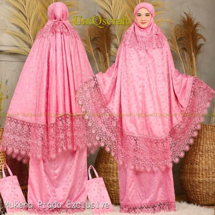 MUKENA KEONG MILO SUTRA BORDIR MUKENAH DEWASA JUMBO FREE TAS - Putih