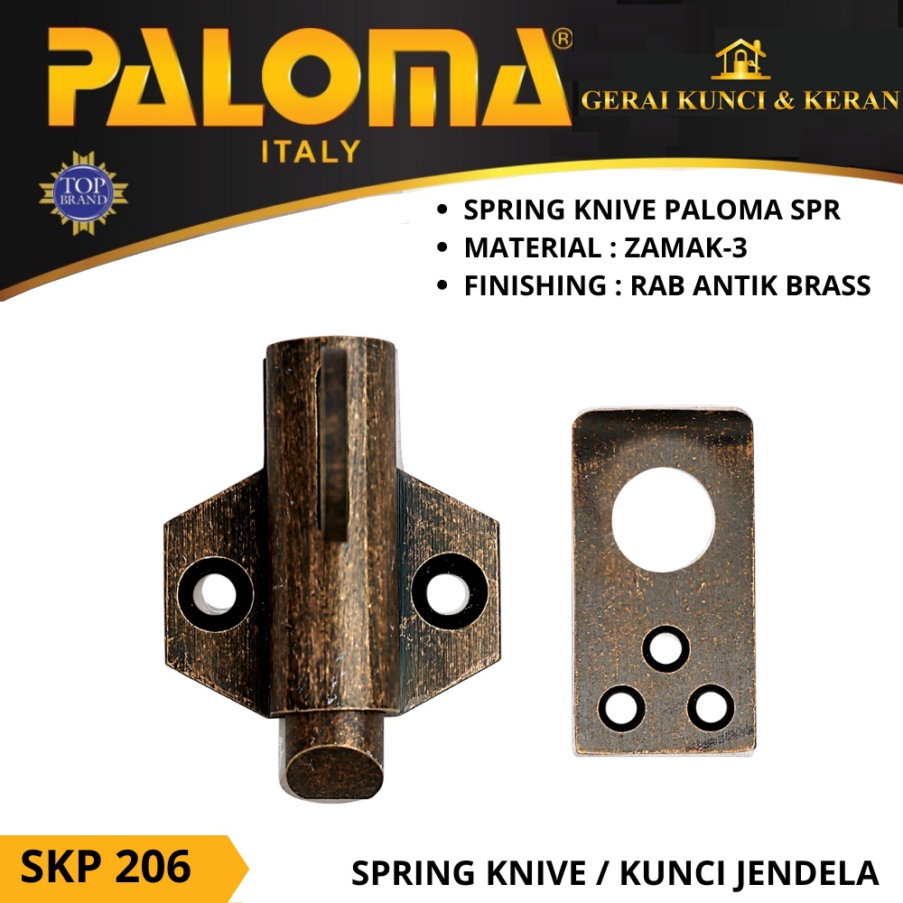 SPRING KNIVE PALOMA SKP 206 SUPERIOR KUNCI JENDELA KNIP ANTIK RAB