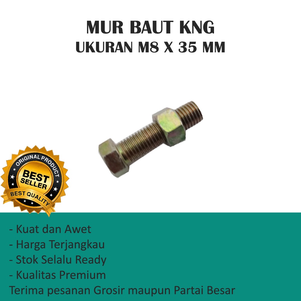 MUR BAUT UKURAN M8 X 35 MM KNG MURAH (HARGA PER 10 PCS)