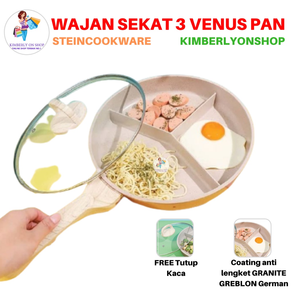 Wajan 3 Sekat Venus Pan Panci 28 cm Stein Cookware