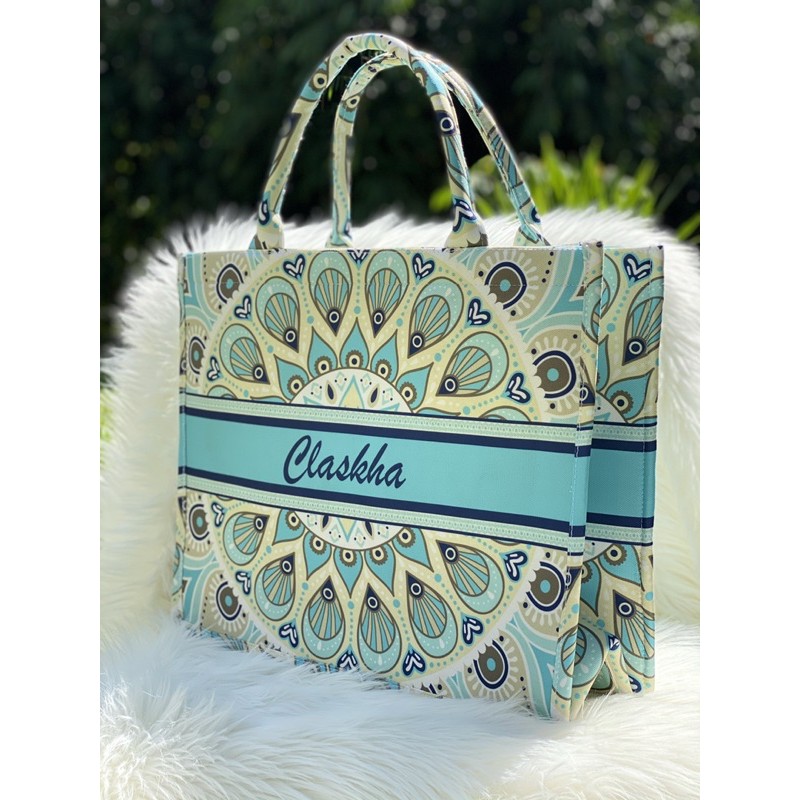 Tas Tote Bag Totebag Kanvas Canvas Custom Nama Totbag Handbag Hand Bag Wanita