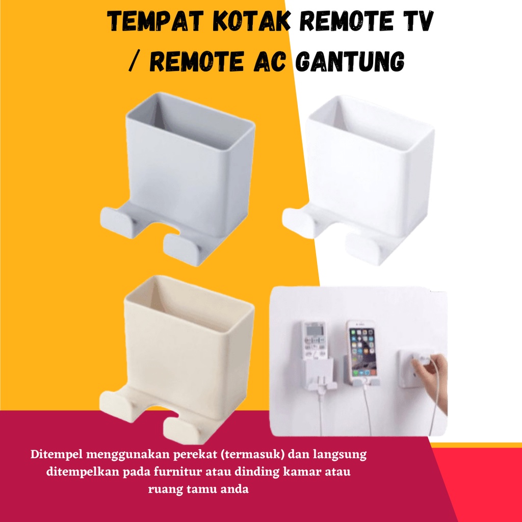 TERLARIS!!! Tempat Kotak Remote TV / Remote Ac Gantung Tanpa Paku Serbaguna