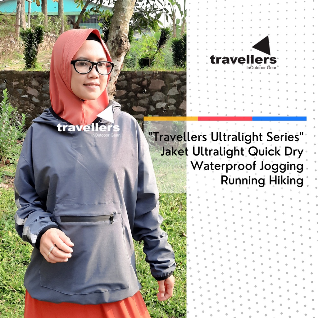 Travellers Jaket Ultralight Quick Dry Waterproof Outdoor Jogging Running Hiking