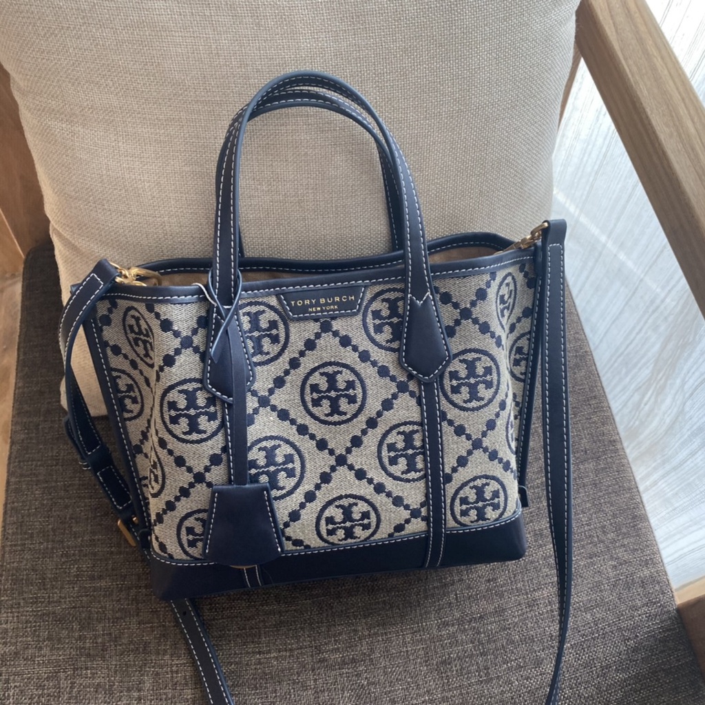 ready tas tory burch bag original 83313 83312 tb PERRY MONOGRAM Jacquard Tote Bag Wanita tas wanita import