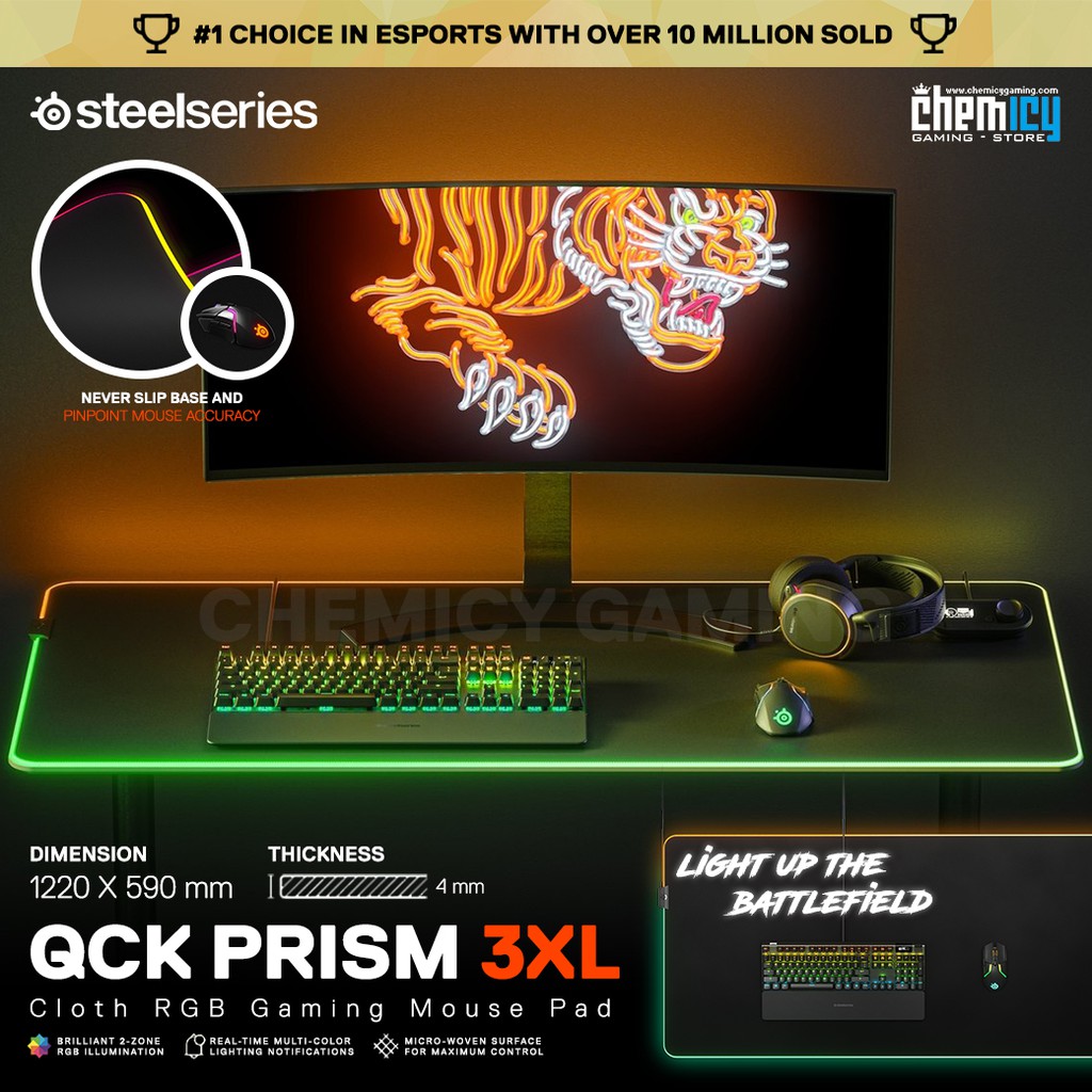 Steesleries QcK Prism Cloth 3XL RGB Gaming Mousepad