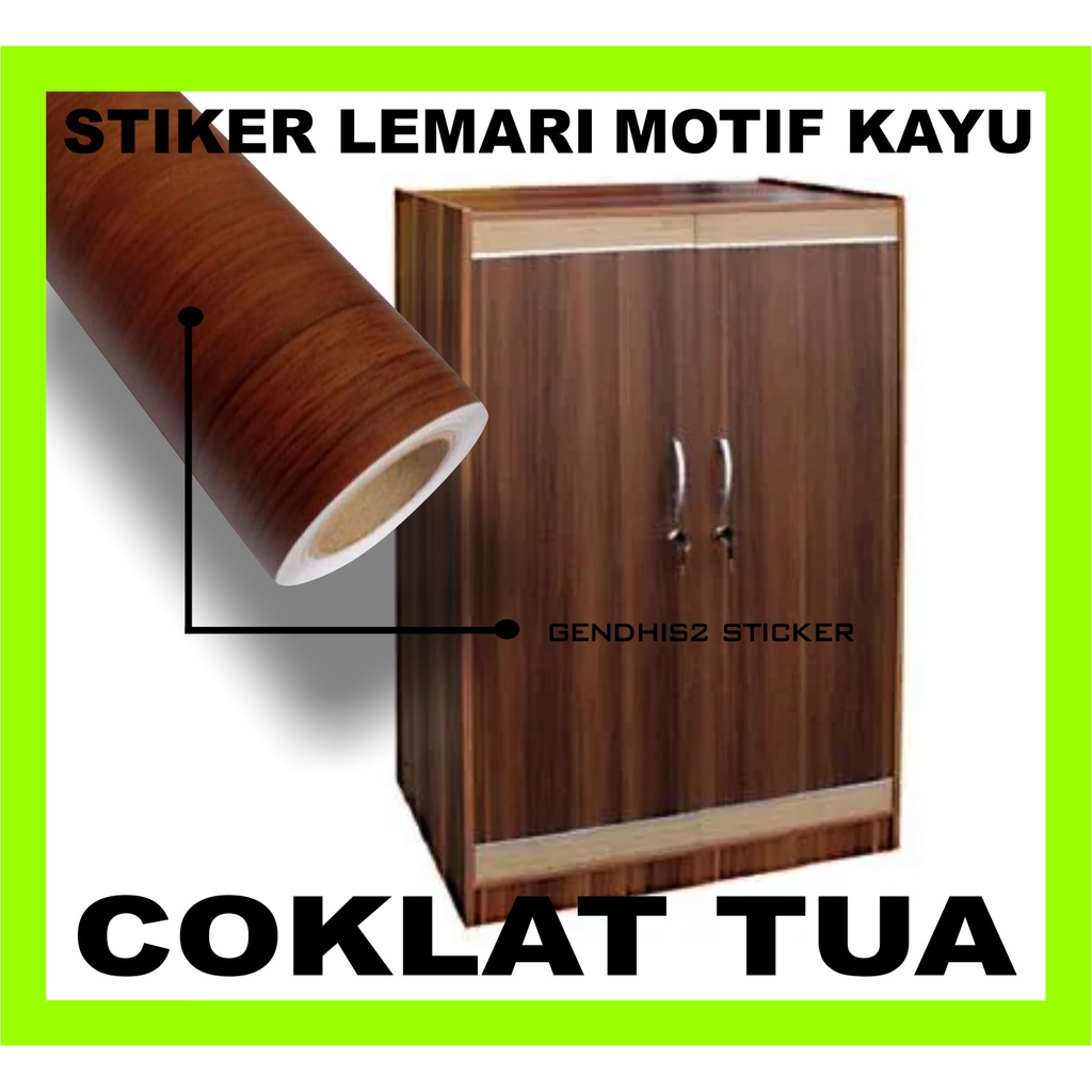 Stiker Lemari / Stiker Meja Motif Kayu Coklat Tua