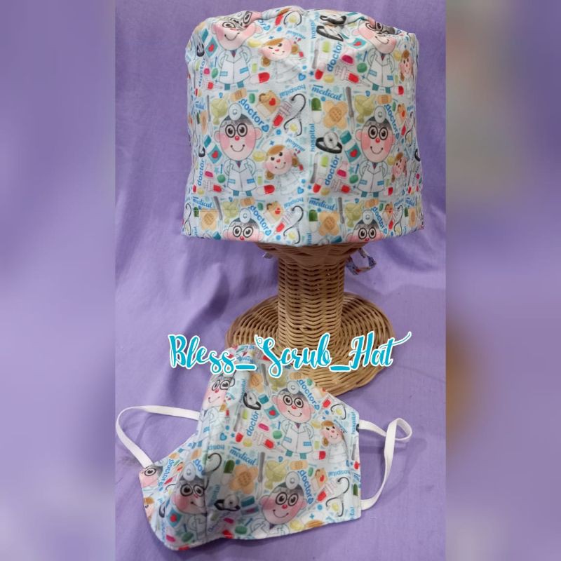 Topi Bedah / Nurse Cap/ Sugical cap/ Topi Motif/Dokter