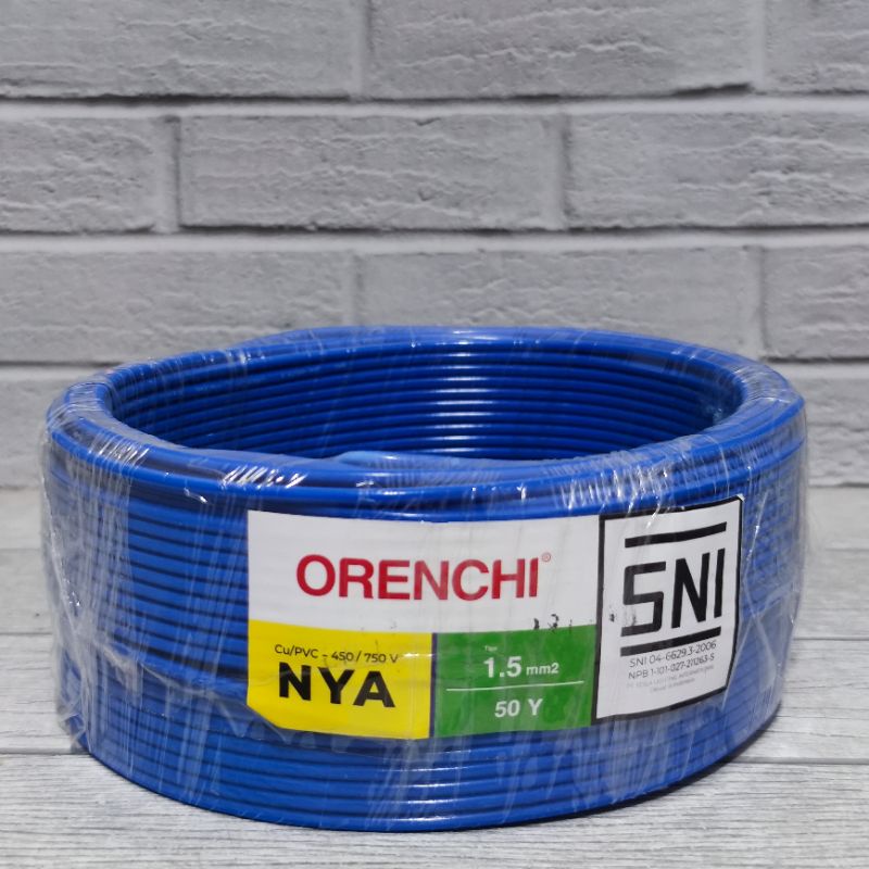 ORENCHI KABEL NYA 1.5mm TEMBAGA MURNI SNI LMK 1ROLL 50 YARD