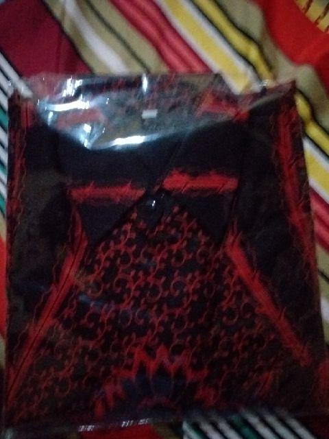 Red Peksi Kemeja Batik Pria Full Furing Katun Primisima Batik Solo Batik Pria Eksklusif Batik Merah