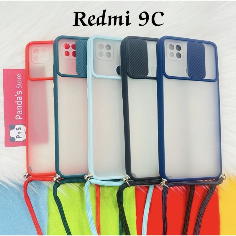 Redmi 10A, 9, 9C, 9T Softcase dove sliding camera + Tali Laynard [Premium]