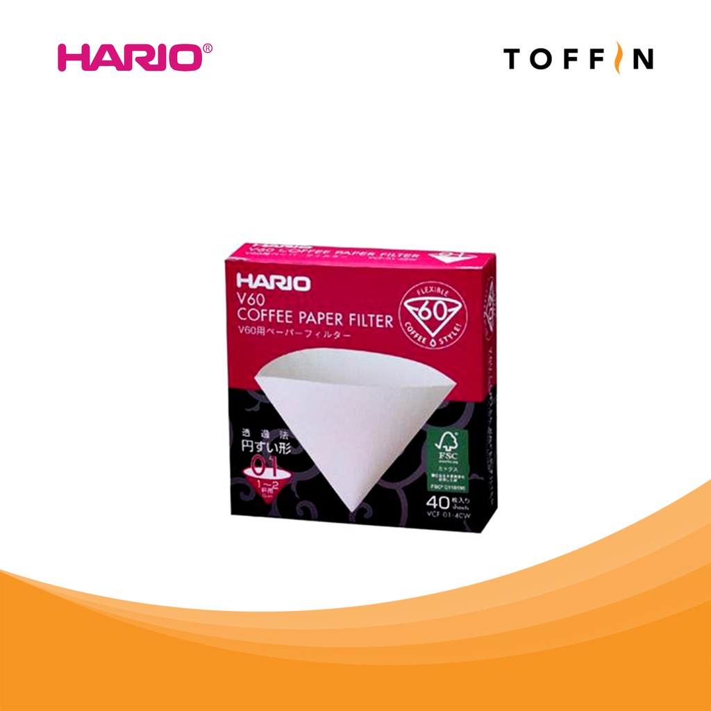 Jual Hario V60 Filter Paper White 01 40 Sheets VCF0140W Shopee
