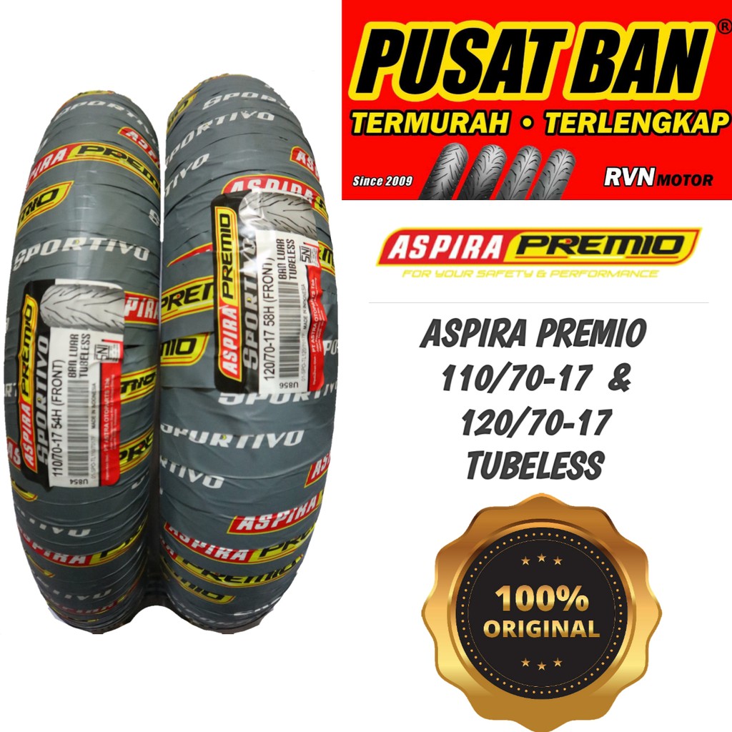 ASPIRA PREMIO 110/70-17 & 120/70-17 TUBELESS