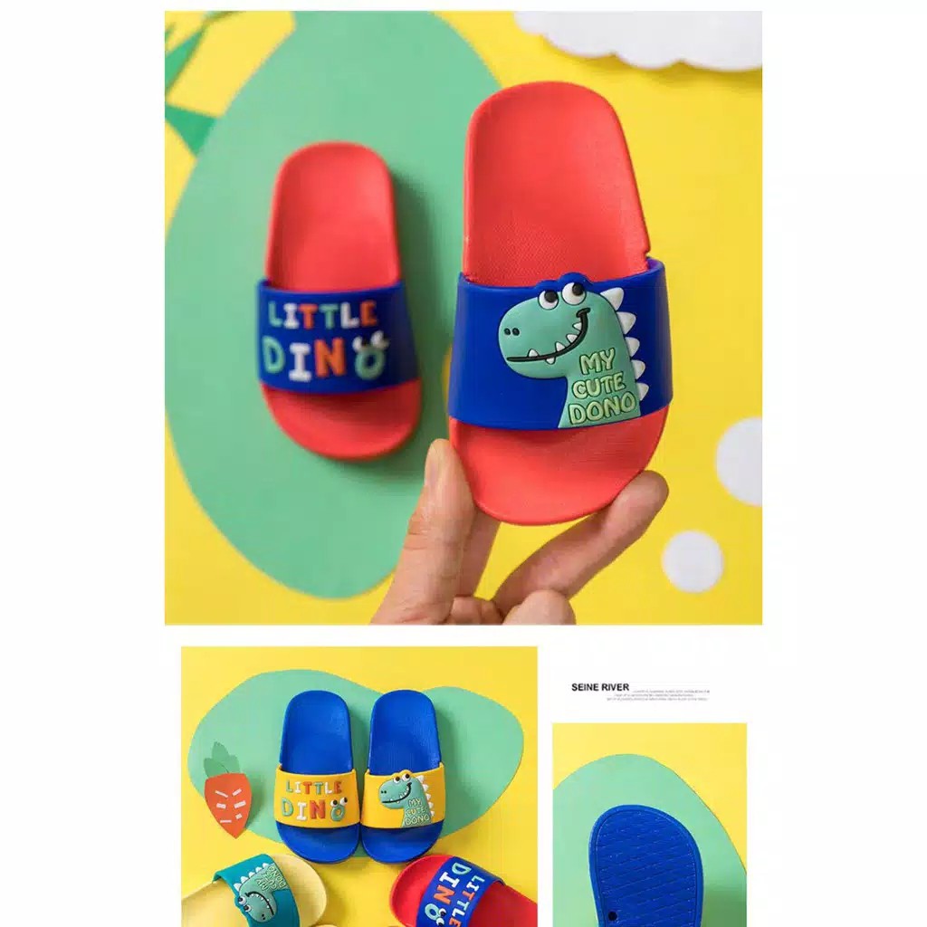 SANDAL LITTLE DINO Sandal selop karet lucu anak, Sandal anak