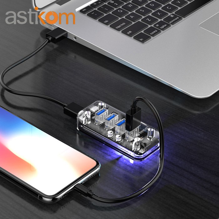 USB HUB Orico F4U-U3 4 Port USB3.0 Transparent HUB