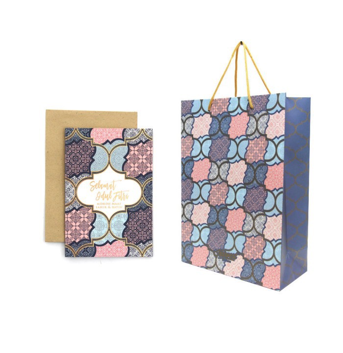 

Paket Paper Bag & Kartu Ucapan Idul Fitri Harvest Gift Set - Pink