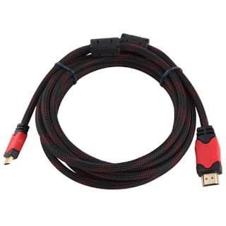 Cable hdtv 1.4 bestlink 5m gold m-m mesh 1080p FHD 3D for pc laptop dvd ps3 etc - Kabel hdtv indobestlink 5 meter male jaring