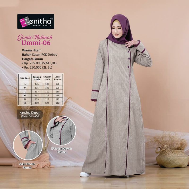 Gamis Katun Busui - Gamis Simple Busui - Gamis Zenitha Original