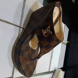 PH 05 Sandal  Wedges Wanita Motif  Catur  7cm Shopee Indonesia