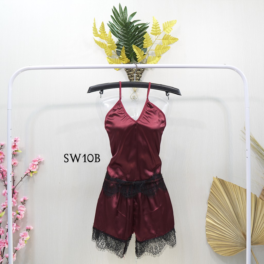 [PRODUK FAVORIT] LINGERIE SEXY BAJU TIDUR WANITA DEWASA SLEEPWEAR MAROON SW10B