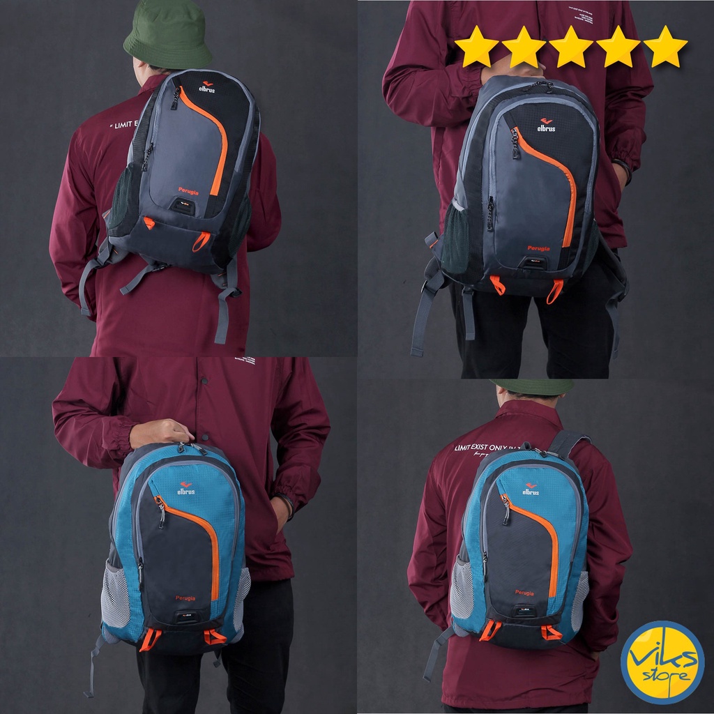 Tas Ransel Dengan Slot Laptop 14inch Kapasitas 30 Liter Backpack Elbrus Raincoat Tas Punggung Original