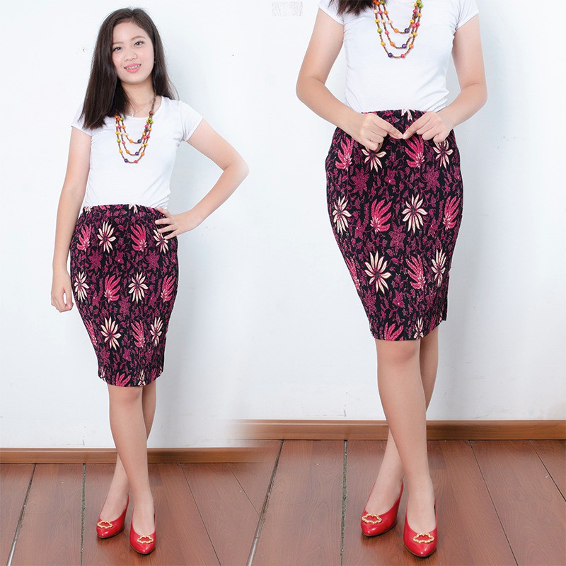 SB Collection Rok Plisket Winia Pendek Midi Batik Jumbo Wanita