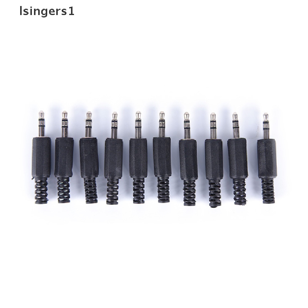 (lsingers1) 10pcs / lot adapter jack audio 3.5mm male Untuk headphone