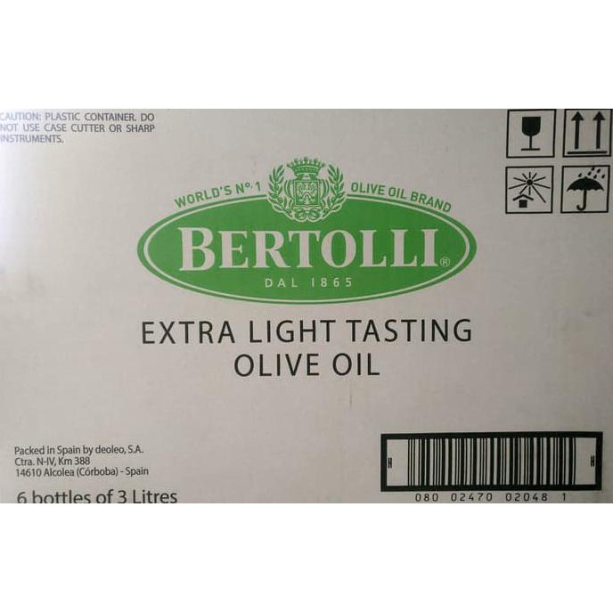 

BERTOLLI EXTRA LIGHT OLIVE OIL 3 LTR MINYAK GORENG SEHAT BEST SELLER