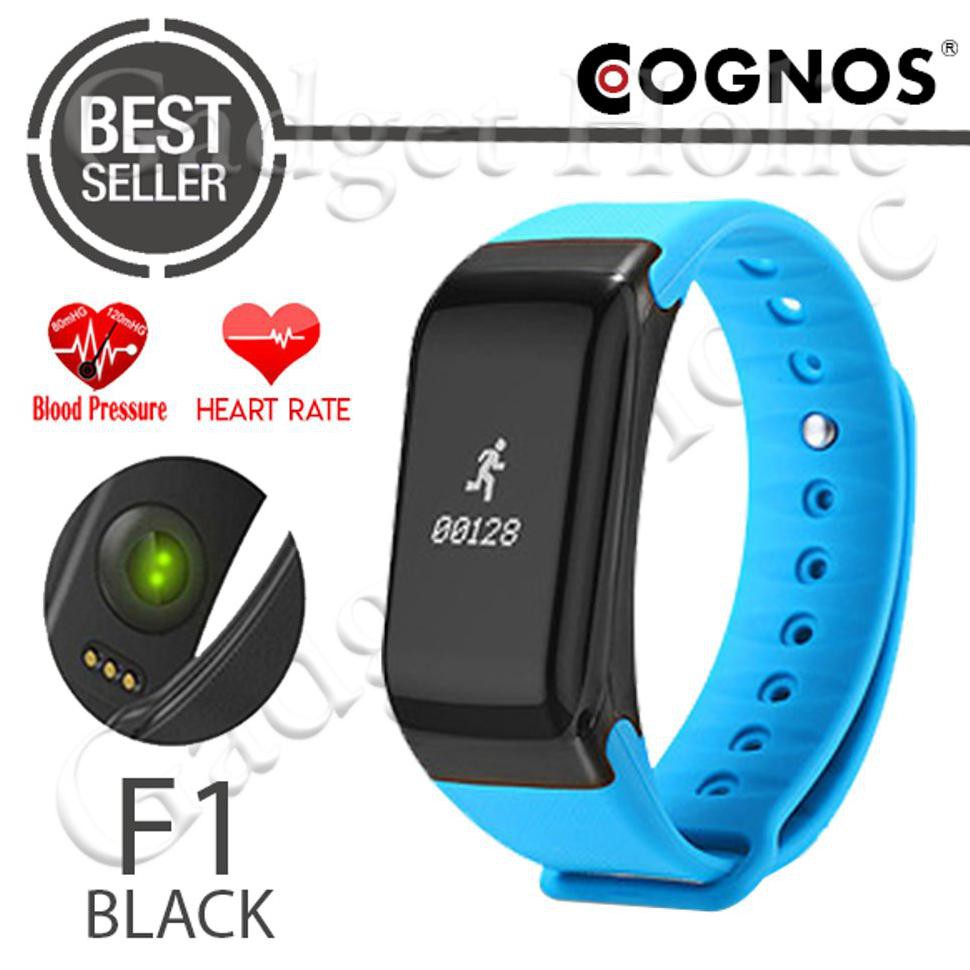 Cognos F1 Smartband Heart Rate Blood Pressure Wristband Smart Watch Smart Band Smartwatch - Biru