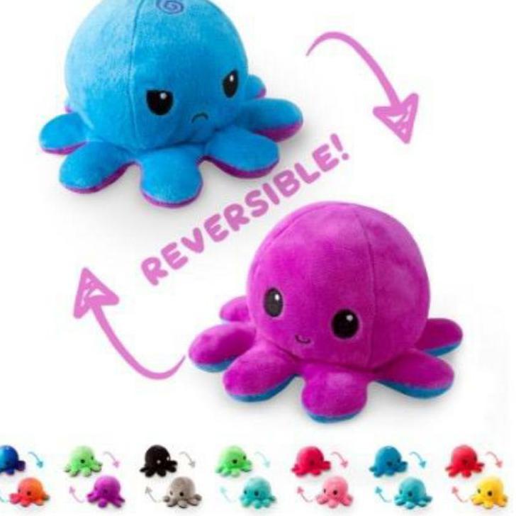 Grosir PRNZD Boneka Octopus Reversible/Gurita Bisa Bolak Balik 20cm Dan 30cm J91 Ready