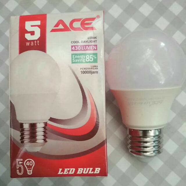 LED ACE 5watt (lampu hemat bergaransi)