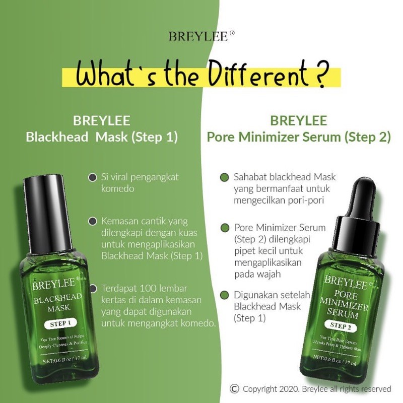 Breylee Step 1 Blackhead Remover Mask &amp; Pore Minimizer Serum Step 2