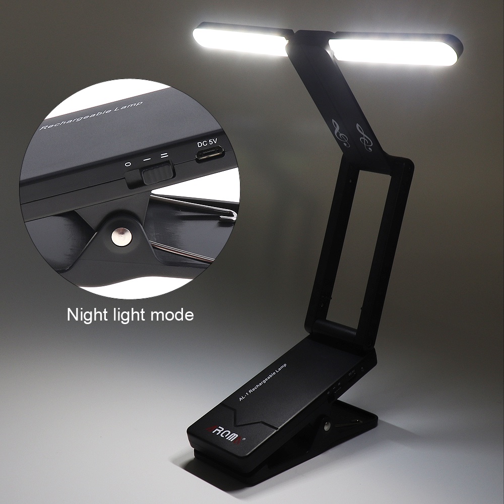 Lampu LED Lipat Clip-on Rechargeable Untuk Stand Musik Gitar / Piano