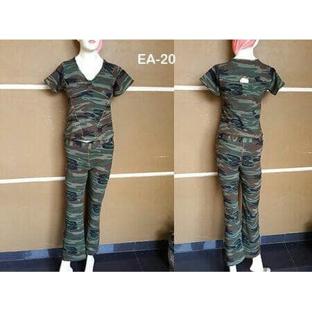 Baju senam / Baju olahraga /Setelan olahraga army /Baju senam army