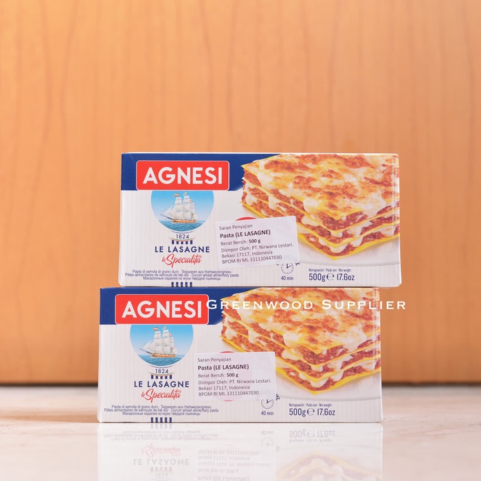 

PASTA-ANEKA- AGNESI LASAGNA / LASAGNE 500G - IMPORT ITALY (PREMIUM QUALITY) -ANEKA-PASTA.