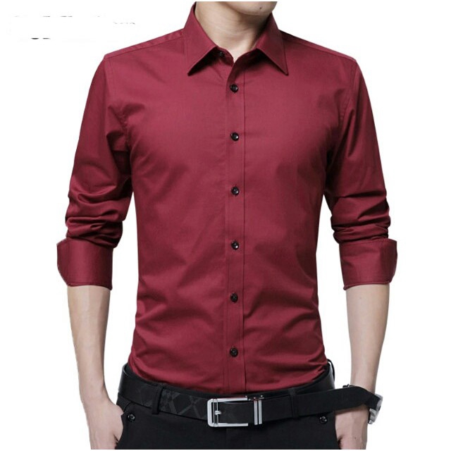 Kemeja Pria NATHAN / Bahan Katun / Lengan Panjang / Kemeja Polos kem nitnit  [ Size M L XL ]